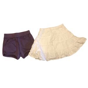 Old Navy Purple Shorts and White Eyelet Skirt 6-12m